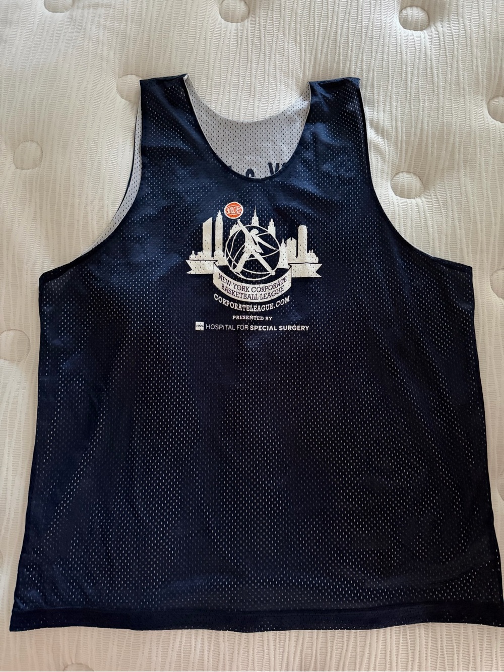 Ernst & Young Men's Navy Mesh Basketball Tank Top